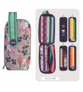 Opakowanie Multipiórnik MILAN owalny z 4 piórnikami PULU LAND róż wzorki