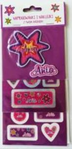 Opakowanie Naprasowanki i naklejki imienne - Ania