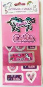 Opakowanie Naprasowanki i naklejki imienne - Emilia