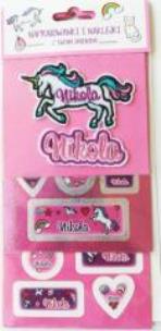 Opakowanie Naprasowanki i naklejki imienne - Nikola