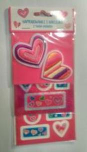 Opakowanie Naprasowanki i naklejki imienne (serca)