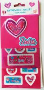 Opakowanie Naprasowanki i naklejki imienne - Zosia