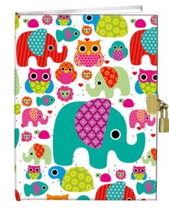 Opakowanie Pamiętnik z kłódką 13x18cm Słonie