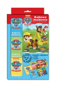 Okładka książki Psi Patrol Bajkowa akademia ZESTAW 3 książek edukacyjnych - TECZKA