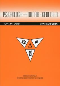 Opakowanie Psychologia Etologia Genetyka Tom 34/2016