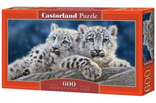 Opakowanie Puzzle 600 Panoramiczne:Snow Leopard Cubs