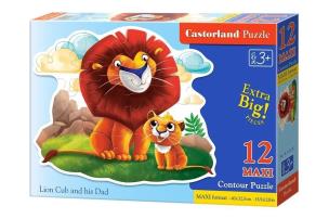 Opakowanie Puzzle Maxi Konturowe :Lion Cub and his Dad 12