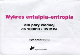 Wykres entalpia-entropia dla pary wodnej do 1000st C i 95 Mpa. Autor: Wukałowicz M.P.. Multiszop.pl Okładka książki Wykres entalpia-entropia dla pary wodnej do 1000st C i 95 Mpa