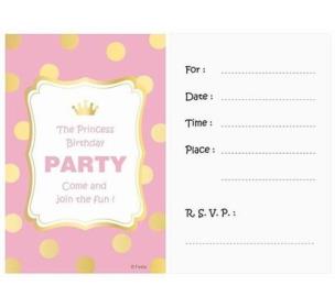 Opakowanie Zaproszenia z kopertą Złote groszki różowe