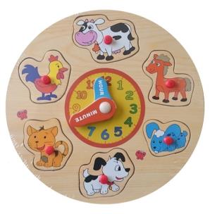 Opakowanie Zegar drewniany z puzzlami