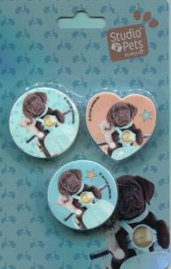 Opakowanie Zestaw 3 gumek do mazania Studio Pets