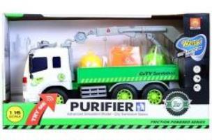 Opakowanie Auto ciężarowe śmieciarka z pojemnikami