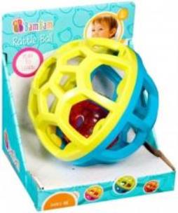 Opakowanie Bam kula z grzechotką ziel / niebieska 0/12