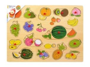 Opakowanie Drewniana układanka z pinezkami Owoce