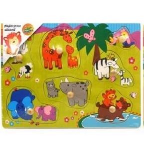 Opakowanie Drewniana układanka z pinezkami Safari 2