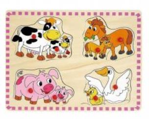 Opakowanie Drewniana układanka z pinezkami Zwierzęta gosp.