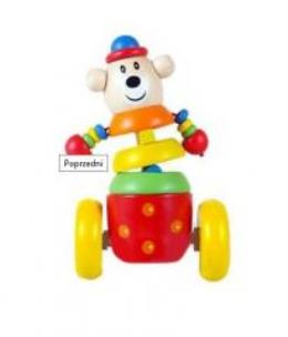 Opakowanie Drewniana zabawka do pchania - klaun miś