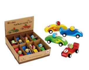 Opakowanie Drewniany samochód wyścigowy z napędem Pull Back Brimarex (1566331)
