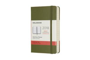 Okładka książki Kalendarz dzienny Moleskine 12M P, twarda oprawa, oliwkowy