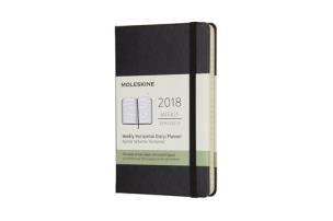 Opakowanie Kalendarz tygodniowy horyzontalny Moleskine 12M P, twarda oprawa, czarny