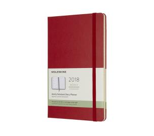 Opakowanie Kalendarz tygodniowy Moleskine 12M L, twarda oprawa, czerwony szkarłatny