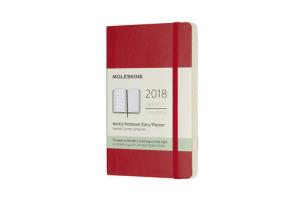 Opakowanie Kalendarz tygodniowy Moleskine 12M P, miękka oprawa, czerwony szkarłatny