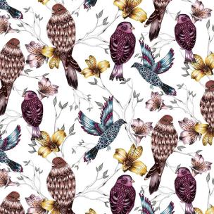 Opakowanie Karnet Swarovski kwadrat Etniczne kolorowe ptaki