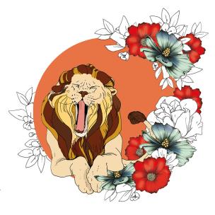 Opakowanie Karnet Swarovski kwadrat Lew kwiaty