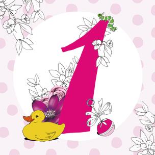 Opakowanie Karnet Swarovski kwadrat Roczek dziewczynki