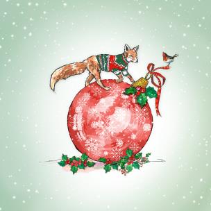 Opakowanie Karnet Swarovski kwadrat Święta Czerwona bombka