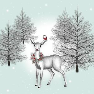 Opakowanie Karnet Swarovski kwadrat Święta Sarna