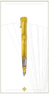 Opakowanie Karnet złote pióro 12x23 + koperta