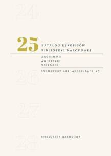 Okładka książki Katalog rękopisów Biblioteki Narodowej Tom 25