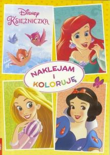 Okładka książki Księżniczki Disneya. Naklejam i koloruję
