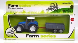 Zdjęcie produktu Metalowe modele traktorków z przyczepą.