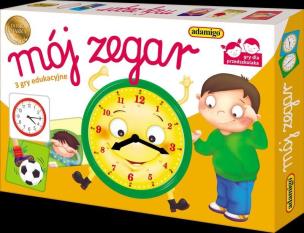 Mój zegar - loteryjka edukacyjna. Autor: Pogorzelska Julia. Multiszop.pl Okładka książki Mój zegar - loteryjka edukacyjna