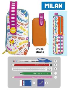 Opakowanie Multipiórnik MILAN owalny z 4 piórnikami SCARY MONSTERS 2 pomarańczowy