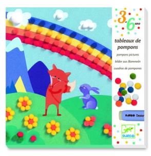 Opakowanie Obrazek z pomponów Tęcza