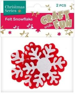 Opakowanie Ozdoba dekoracyjna filc płatki śniegu 2el