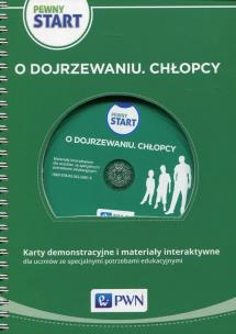 Okładka książki Pewny start O dojrzewaniu Chłopcy Karty demonstracyjne i materiały interaktywne + CD