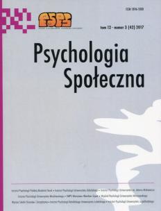 Opakowanie Psychologia Społeczna Tom 12 Nr 3 (42 )2017