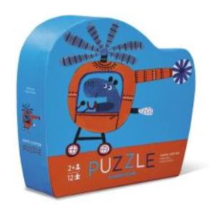 Opakowanie Puzzle 12 el. - Hippo w helikopterze