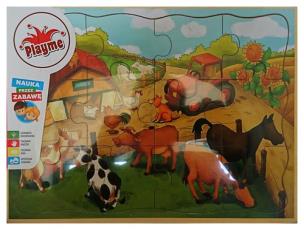 Opakowanie Puzzle drewniane Farma 12