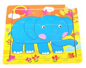 Opakowanie Puzzle drewniane małe Słonik