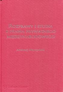 Okładka książki Rozprawy i studia z prawa prywatnego międzynarodowego