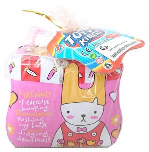 Opakowanie Skarbonka koszulka metalowa z kłódką różowa