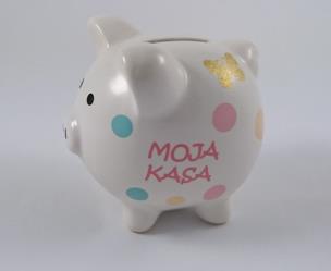 Opakowanie Skarbonka świnka z grafiką motyli - Moja kasa