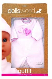 Opakowanie Ubranko Deluxe Fashion Boutique dla lalek do 46cm białe z serduszkiem