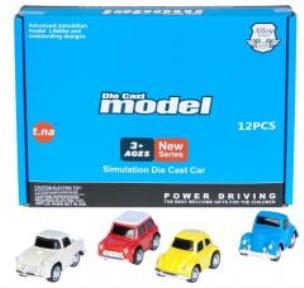 Opakowanie Auto metalowe retro 7cm