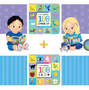 Okładka książki ETUI BOX - pakiet 2 książeczek MOJE PIERWSZE 100 (SŁÓW i ZWIERZĄT)